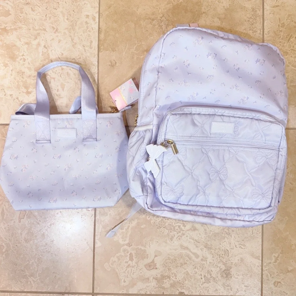 LoveShackFancy x Target Backpack and Lunch Bag Set Blue Ditsy Floral NEW